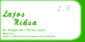 lajos miksa business card